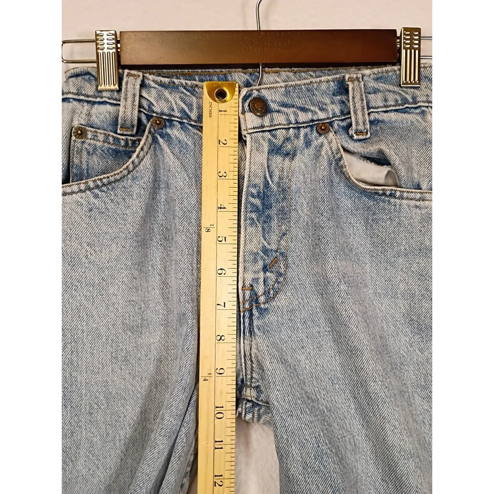 Vintage 90s Levis 550 Boys 12 Light Wash Blue Orange Tab Relaxed Tapered Jeans